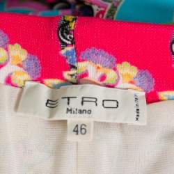 Pre Owned Etro Multicolor Paisley Printed Knit Maxi Skirt L