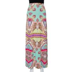 Pre Owned Etro Multicolor Paisley Printed Knit Maxi Skirt L