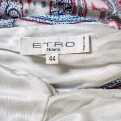 Pre Owned فستان إيترو ماكسي تفاصيل حزام مكشكش تريكو طباعة بيزلي متعدد الألوان مقاس متوسط