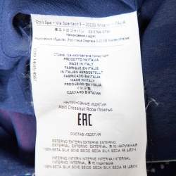 Pre Owned فستان ماكسي إيترو حرير أزرق طباعة متعددة مقاس متوسط - ميديوم