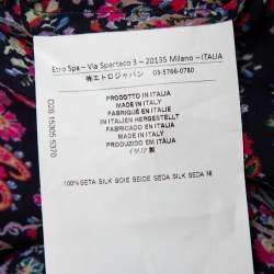 Pre Owned Etro Multicolor Floral Paisley Printed Ruffled Collared Top XL