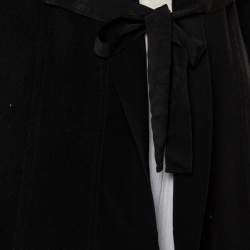 Etro Black Wool & Silk Trim Front Tie Detail Jacket S