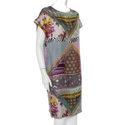 مملوكة مسبقًا Etro Multicolor Printed Silk Oversized Shift Dress M