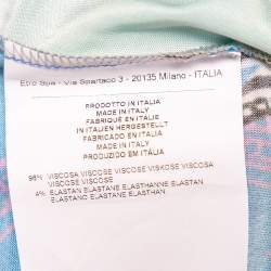 Pre Owned Etro Multicolor Jersey Draped Faux Wrap Maxi Dress L