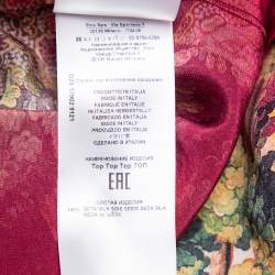 Pre Owned Etro Multicolor Paisley Printed Silk Ombre Effect Short Sleeve Top M