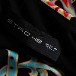 Pre Owned Etro Multicolor Floral Printed Jersey Embellished Detail Maxi Dress L