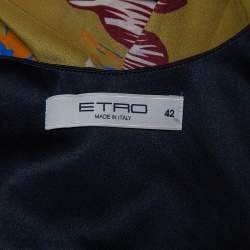 مملوكة مسبقًا فستان إيترو ماكسي بلا أ:مام حرير مطبوع متعدد الألوان مقاس متوسط