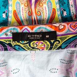 Pre Owned Etro Multicolor Paisley Printed Cotton Button Front Shirt L