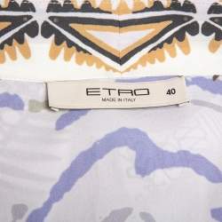 Pre Owned Etro Multicolor Abstract Printed Silk Open Front Oversized Shrug S