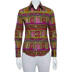 Pre Owned Etro Multicolor Paisley Printed Cotton Button Front Fitted Shirt S