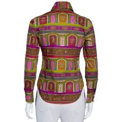 Pre Owned Etro Multicolor Paisley Printed Cotton Button Front Fitted Shirt S