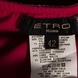 Pre Owned Etro Multicolor Paisley Printed Mesh Knit A-Line Skirt M