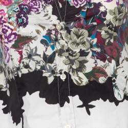 Pre Owned قميص ايترو قطن مطبوع متعدد الألوان قصة مجسمة بأزرار أمامية مقاس صغير - سمول 