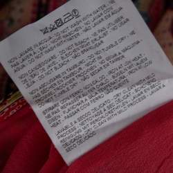 Pre Owned فستان ماكسي ايترو حرير وردي طباعة بيزلي بأكمام طويلة مقاس كبير جدًا - إكس لارج 