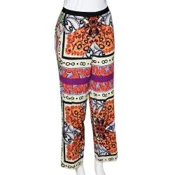 Pre Owned Etro Multicolor Paisley Print Crepe Straight Fit Trousers XL
