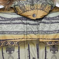 Pre Owned Etro Multicolor Printed Synthetic Fur Lined Hooded Puffer Jacket S