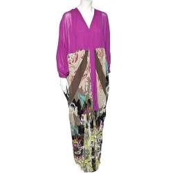 Pre Owned Etro Multicolor Printed Silk Oversized Kaftan Dress M