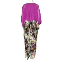 Pre Owned Etro Multicolor Printed Silk Oversized Kaftan Dress M