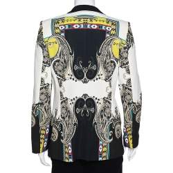 Etro Multicolor Printed Crepe Button Front Blazer M