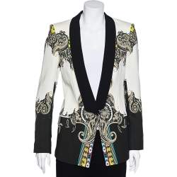Etro Multicolor Printed Crepe Button Front Blazer M