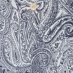 Pre Owned Etro Blue Paisley Printed Cotton & Silk Wide Leg Pants M