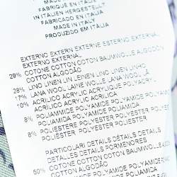 Pre Owned Etro Navy Blue Paisley Tweed Open Front Jacket M