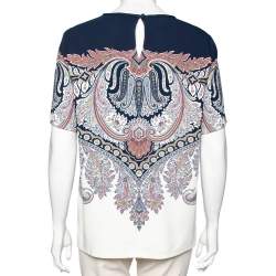 Pre Owned توب إيترو أزرق كحلي بيزلي مقاس متوسط - ميديوم