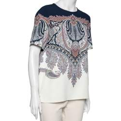 Pre Owned توب إيترو أزرق كحلي بيزلي مقاس متوسط - ميديوم