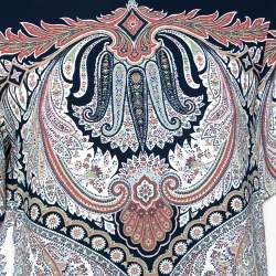 Pre Owned توب إيترو أزرق كحلي بيزلي مقاس متوسط - ميديوم