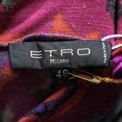 Pre Owned جاكيت إيترو ترترنيك صوف طباعة بيزلي أرجواني مقاس وسط