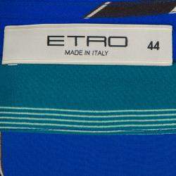 Pre Owned Etro Multicolor Striped Silk Long Sleeve Tunic Dress M