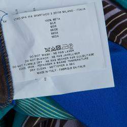 Pre Owned Etro Multicolor Striped Silk Long Sleeve Tunic Dress M