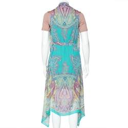 Pre Owned Etro Multicolor Paisley Printed Silk Beach Coverup (One Size)