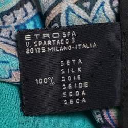 Pre Owned Etro Multicolor Paisley Printed Silk Beach Coverup (One Size)