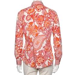 Pre Owned قميص إيترو قطن طباعة بيزلي متعدد الألوان بزر أمامي مقاس متوسط - ميديوم