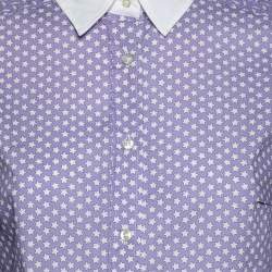 مملوكة مسبقًا قميص ايترو قطن طباعة رسومات متعددة بنفسجي بأزرار أمامية مقاس صغير ( سمول )