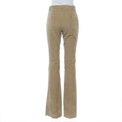 Pre Owned Etro Beige Corduroy High Rise Flared Pants S