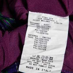 Pre Owned فستان إيترو ماكسي شيفون مجعد أزرق نقشة بيزلي مقاس صغير