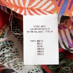 Pre Owned Etro Multicolor Printed Silk Button Front Top M