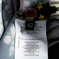 Pre Owned Etro Black Floral Printed Jersey Tunic Dress M