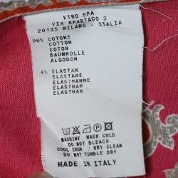 Pre Owned Etro Pink Paisley Printed Cotton Button Front Shirt L