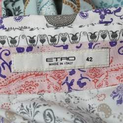 Pre Owned Etro Multicolor Floral Printed Cotton Button Front Shirt M