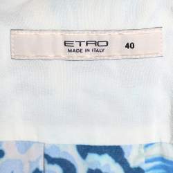 مملوكة مسبقًا Etro White Printed Silk Button Front Shirt S
