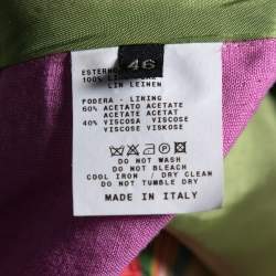Pre Owned Etro Pink Linen Long Sleeve Jacket L