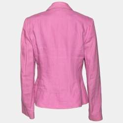 Pre Owned Etro Pink Linen Long Sleeve Jacket L