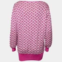 Etro Purple & Gold Patterned Lurex Knit Long Sleeve Jumper L
