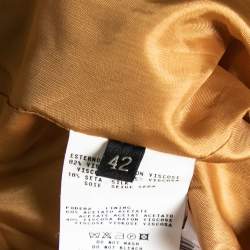 Pre Owned Etro Olive Green and Brown Floral Textured Velvet Jacket M