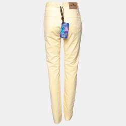Pre Owned Etro Yellow Cotton Straight Fit Jeans M