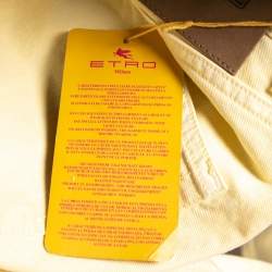 Pre Owned Etro Yellow Cotton Straight Fit Jeans M