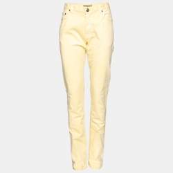 Pre Owned Etro Yellow Cotton Straight Fit Jeans M